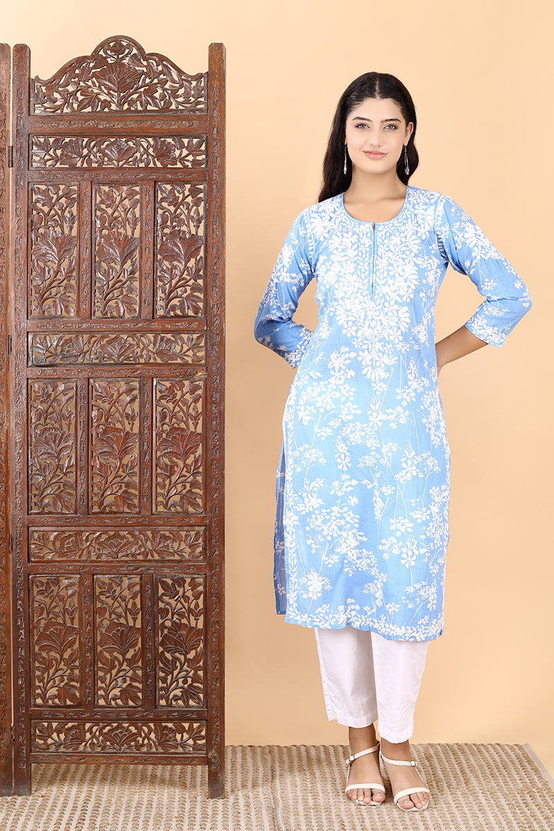 Zainab Mul Cotton Chikankari Kurti
