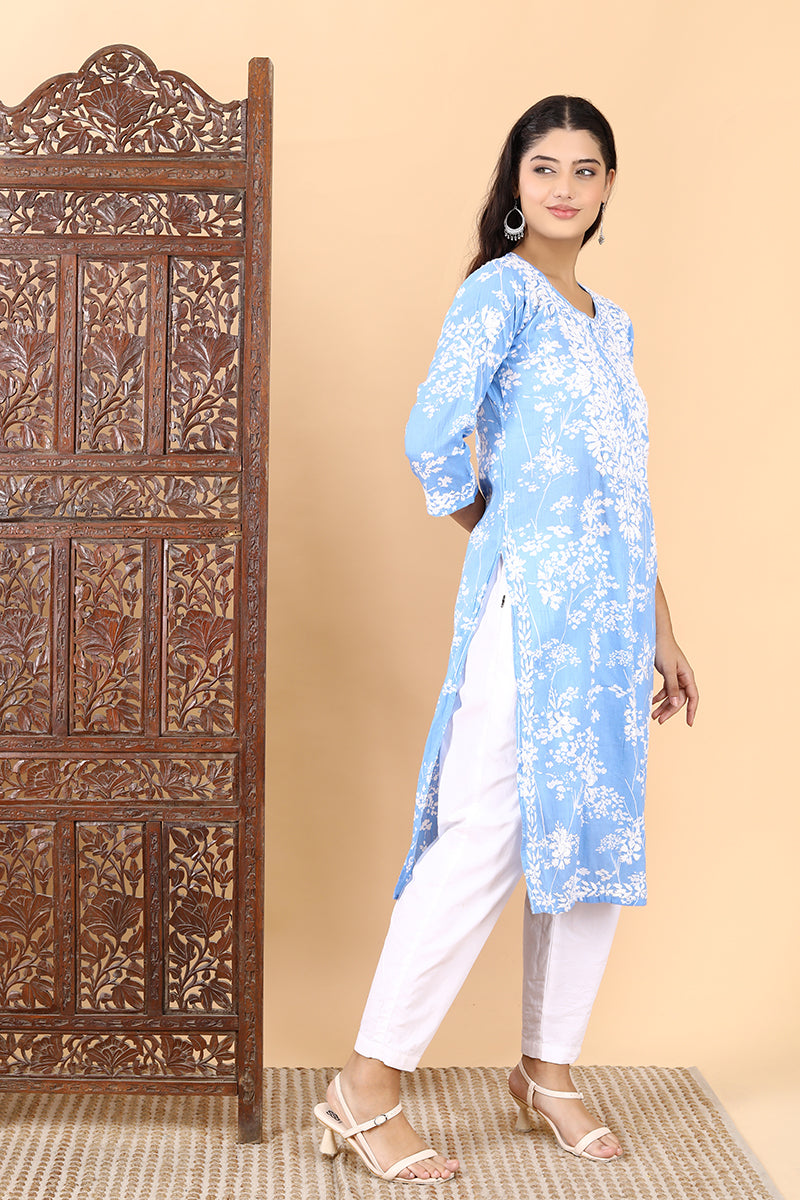 Zainab Mul Cotton Chikankari Kurti