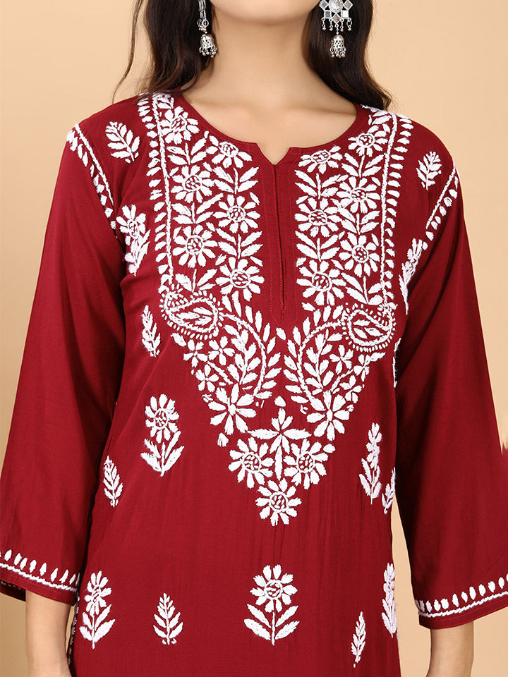 Malhar Modal Chikankari Kurti Set