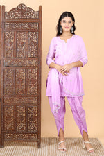 Load image into Gallery viewer, Sadagi Chanderi Chikankari Dhoti Set