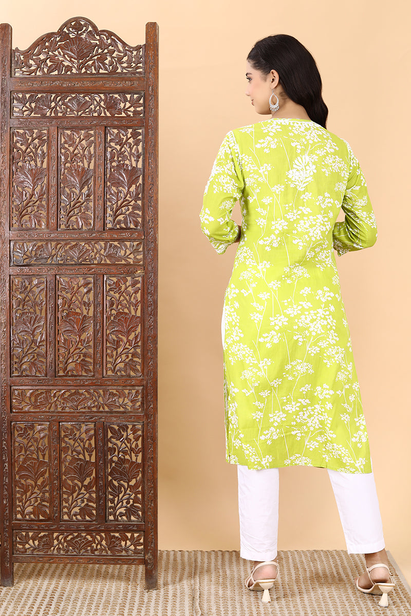 Zainab Chikankari Mulmul Straight Kurti
