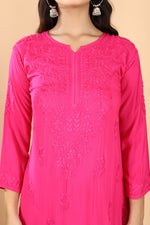 Load image into Gallery viewer, Palak Modal Dyed Premium Chikankari Kurti Set