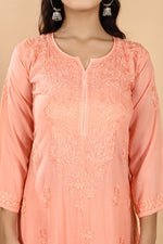 Load image into Gallery viewer, Palak Modal Dyed Premium Chikankari Kurti Set