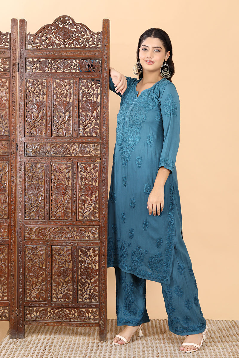 Morni Modal Chikankari Kurti Set