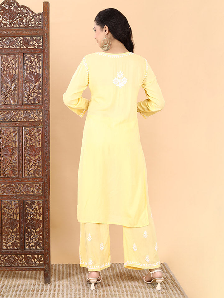 Malhar Modal Chikankari Kurti Set