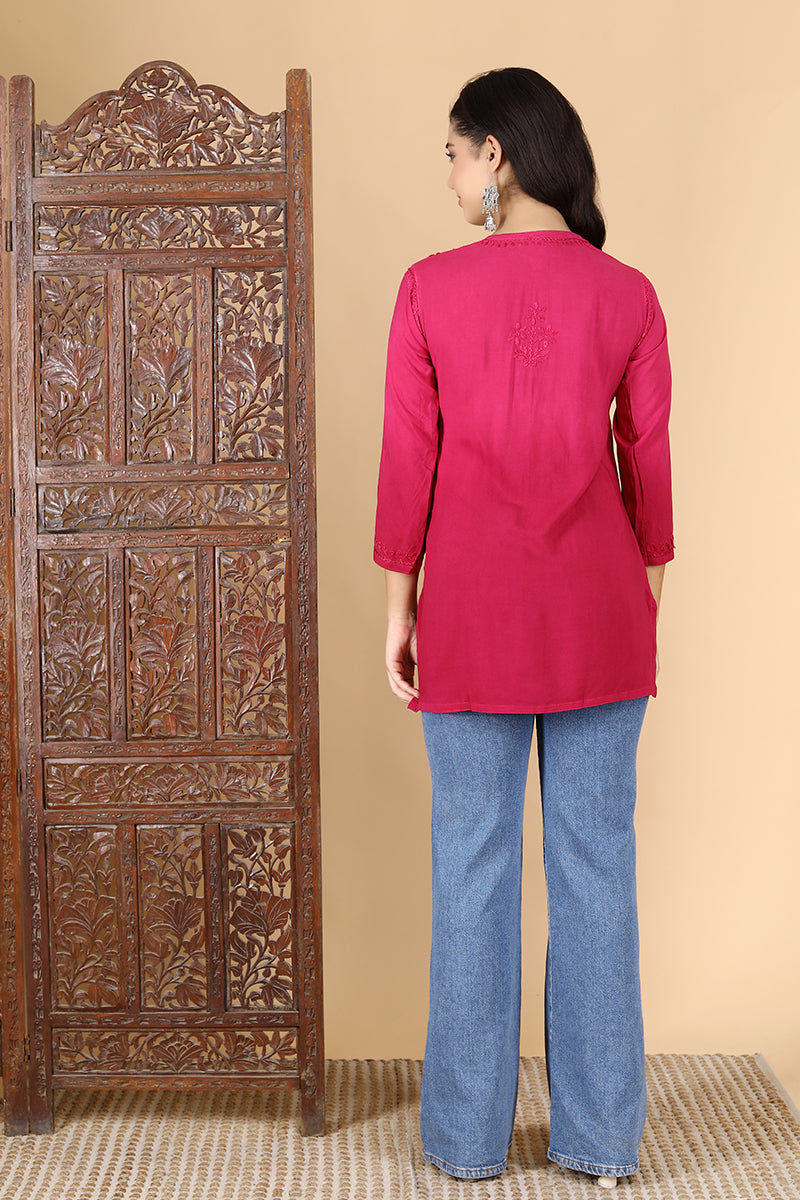 Vibha Ombre Chikankari Short Top