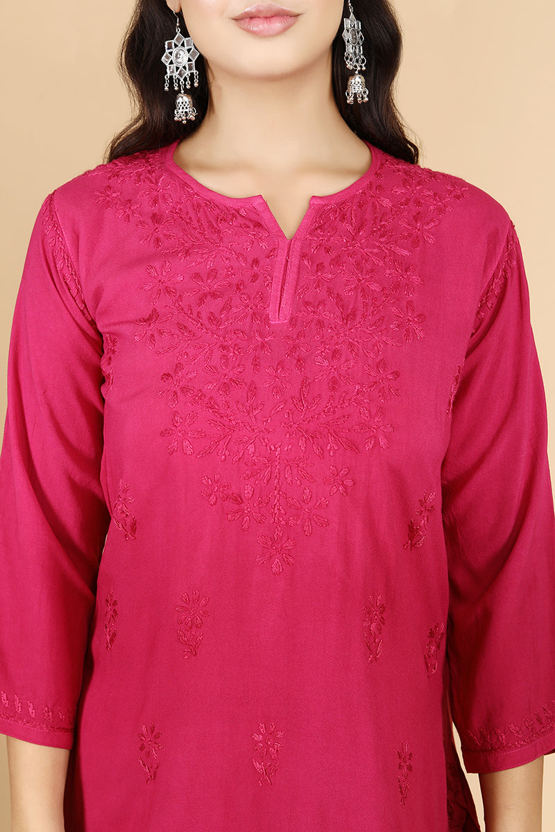 Vibha Ombre Chikankari Short Top