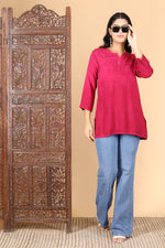 Load image into Gallery viewer, Vibha Ombre Chikankari Short Top