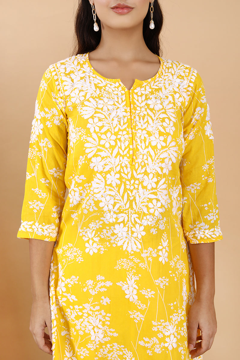 Zainab Chikankari Mulmul Straight Kurti