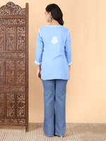 Load image into Gallery viewer, Jiva Rayon Short Chikankari Kurti - The Lucknowi Chikan