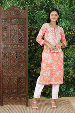 Load image into Gallery viewer, Zainab Chikankari Mulmul Straight Kurti