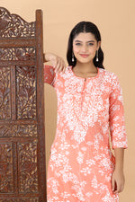 Load image into Gallery viewer, Zainab Chikankari Mulmul Straight Kurti