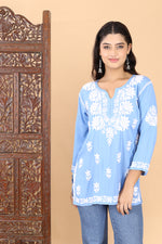 Load image into Gallery viewer, Haniya Premium Chikankari Short Top