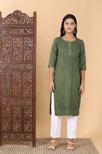 Load image into Gallery viewer, Kehkasha Modal Straight Chikankari Kurta