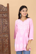 Load image into Gallery viewer, Haniya Premium Chikankari Short Top
