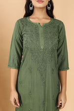 Load image into Gallery viewer, Kehkasha Modal Straight Chikankari Kurta