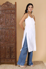 Load image into Gallery viewer, Jolly Strappy Chikankari Kurti - The Lucknowi Chikan