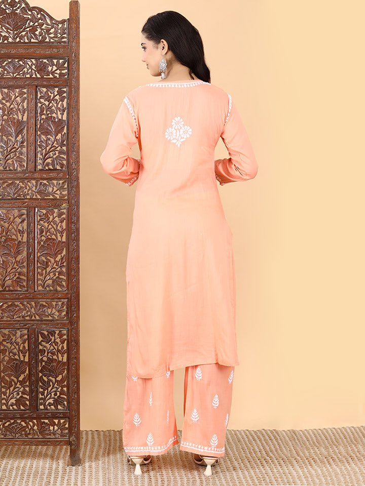 Malhar Modal Chikankari Kurti Set