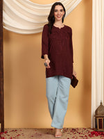 Load image into Gallery viewer, Kashti Rayon Chikankari Short Kurti