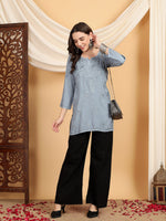 Load image into Gallery viewer, Kashti Rayon Chikankari Short Kurti