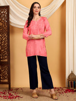 Load image into Gallery viewer, Kashti Rayon Chikankari Short Kurti