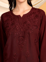Load image into Gallery viewer, Kashti Rayon Chikankari Short Kurti