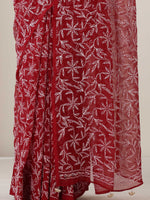 Load image into Gallery viewer, Tepchi Handwork Georgette Chikankari Saree