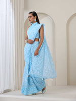 Load image into Gallery viewer, Tepchi Handwork Georgette Chikankari Saree