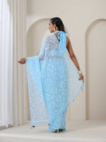 Load image into Gallery viewer, Tepchi Handwork Georgette Chikankari Saree