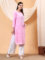 Load image into Gallery viewer, Heer Rayon Chikankari Long Kurta