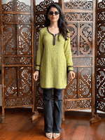 Load image into Gallery viewer, Korli Viscose Designer Short Kurti Olive-Green