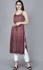 Load image into Gallery viewer, Jolly Strappy Chikankari Kurti - The Lucknowi Chikan