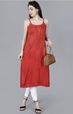 Load image into Gallery viewer, Jolly Strappy Chikankari Kurti