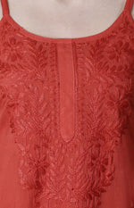 Load image into Gallery viewer, Jolly Strappy Chikankari Kurti - The Lucknowi Chikan