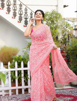 Load image into Gallery viewer, Tepchi work chikankari saree