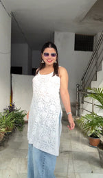 Load image into Gallery viewer, Bhavika Premium Viscose Strappy Chikankari Kurti