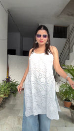 Load image into Gallery viewer, Bhavika Premium Viscose Strappy Chikankari Kurti