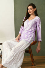 Load image into Gallery viewer, Aabha Premium Modal Chikankari Top