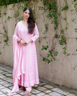 Load image into Gallery viewer, Shagun Viscose Heavy Anarkali & Dupatta Set Baby Pink