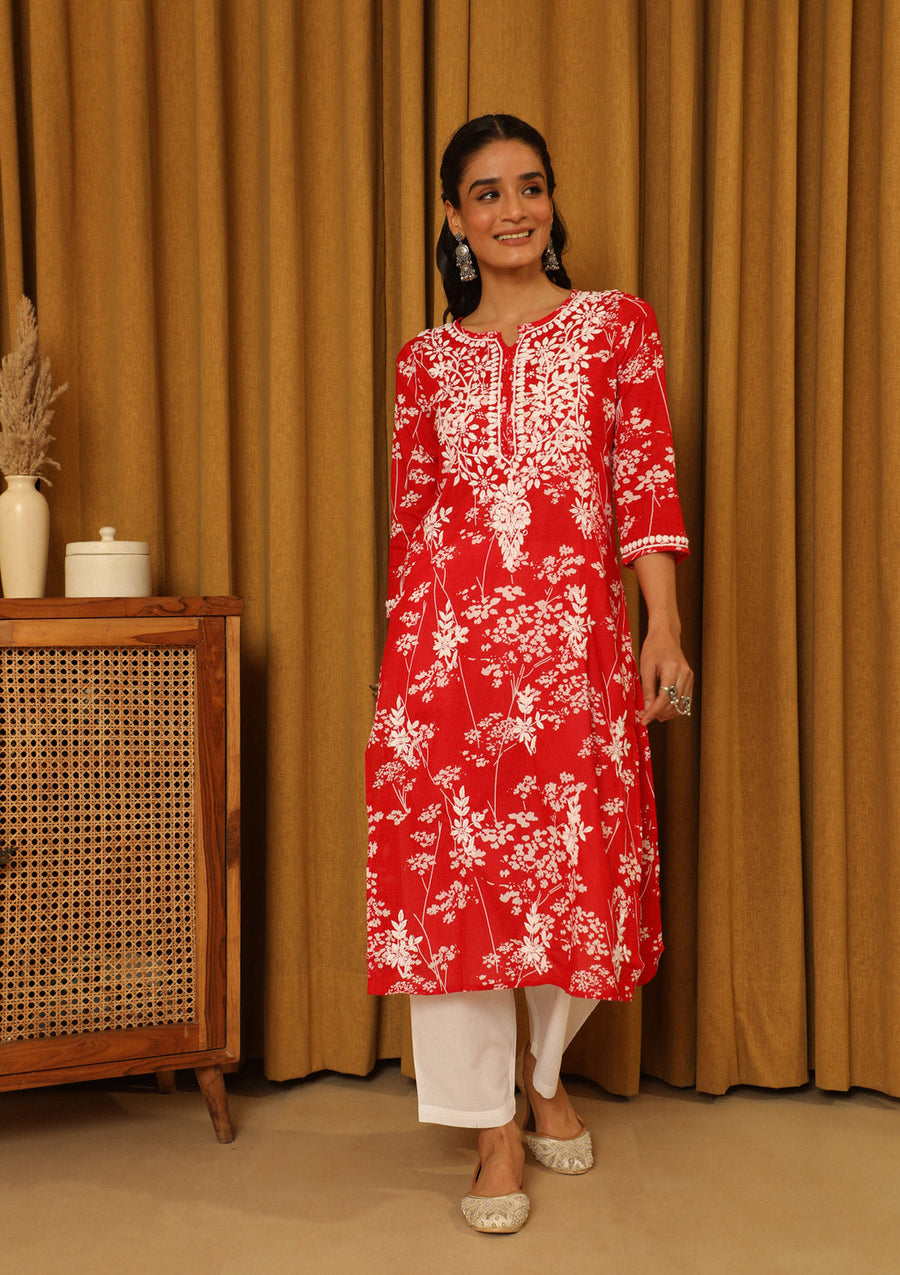Zainab Mul Cotton Chikankari Kurti
