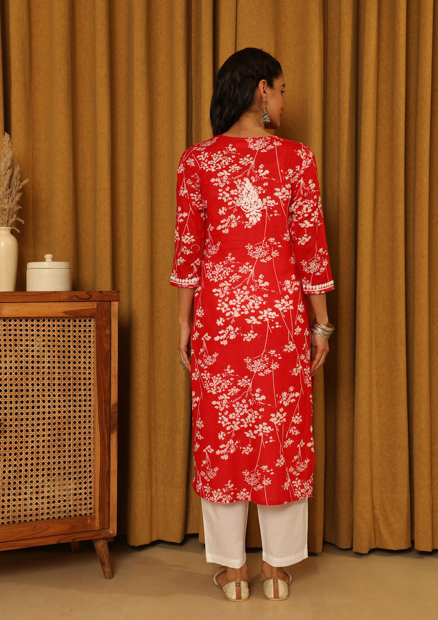 Zainab Mul Cotton Chikankari Kurti