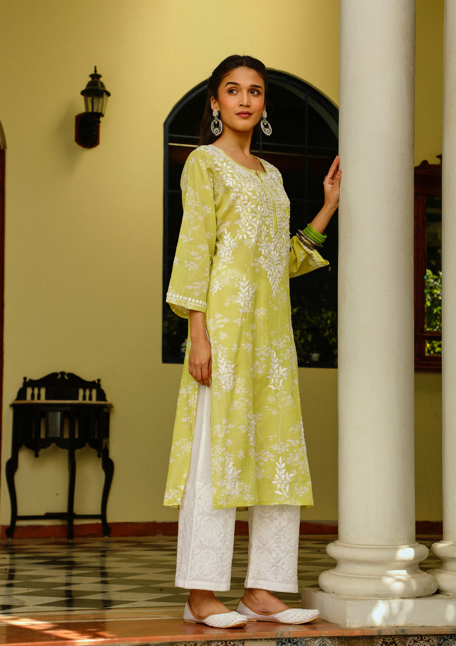 Zainab Mul Cotton Chikankari Kurti
