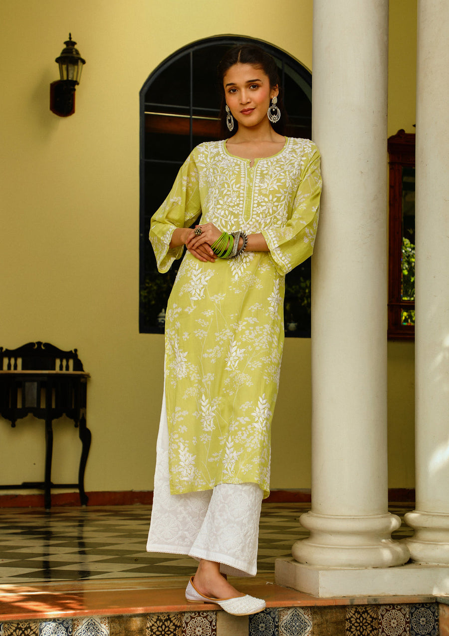 Zainab Mul Cotton Chikankari Kurti