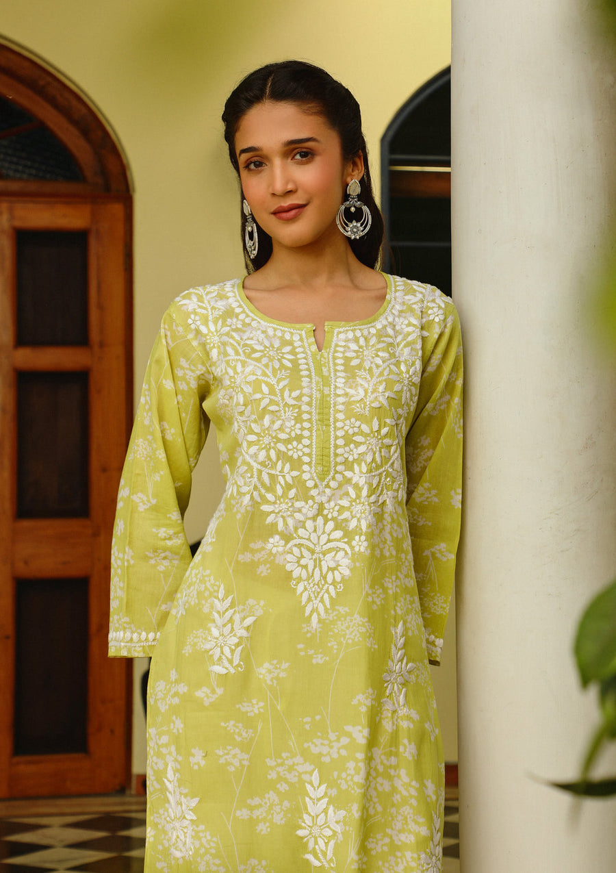 Zainab Mul Cotton Chikankari Kurti