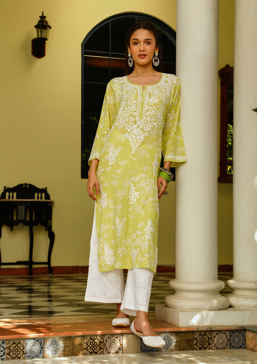 Zainab Mul Cotton Chikankari Kurti