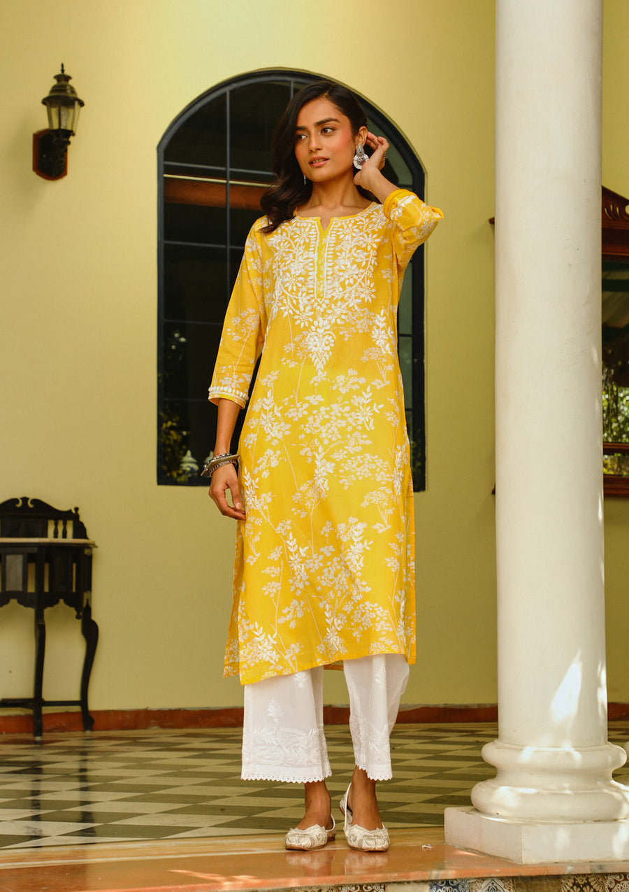 Zainab Mul Cotton Chikankari Kurti