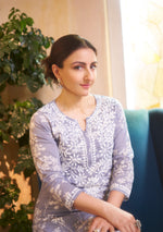 Load image into Gallery viewer, Zainab Mul Cotton Chikankari Kurti