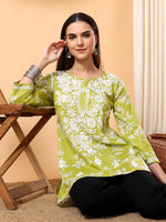Load image into Gallery viewer, Gulnihal Mul Mul Chikankari Short Kurti - The Lucknowi Chikan