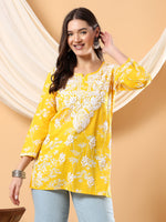 Load image into Gallery viewer, Gulnihal Mul Mul Chikankari Short Kurti - The Lucknowi Chikan