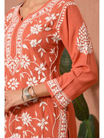 Load image into Gallery viewer, Gulfam Rayon Long Chikankari Kurti Set